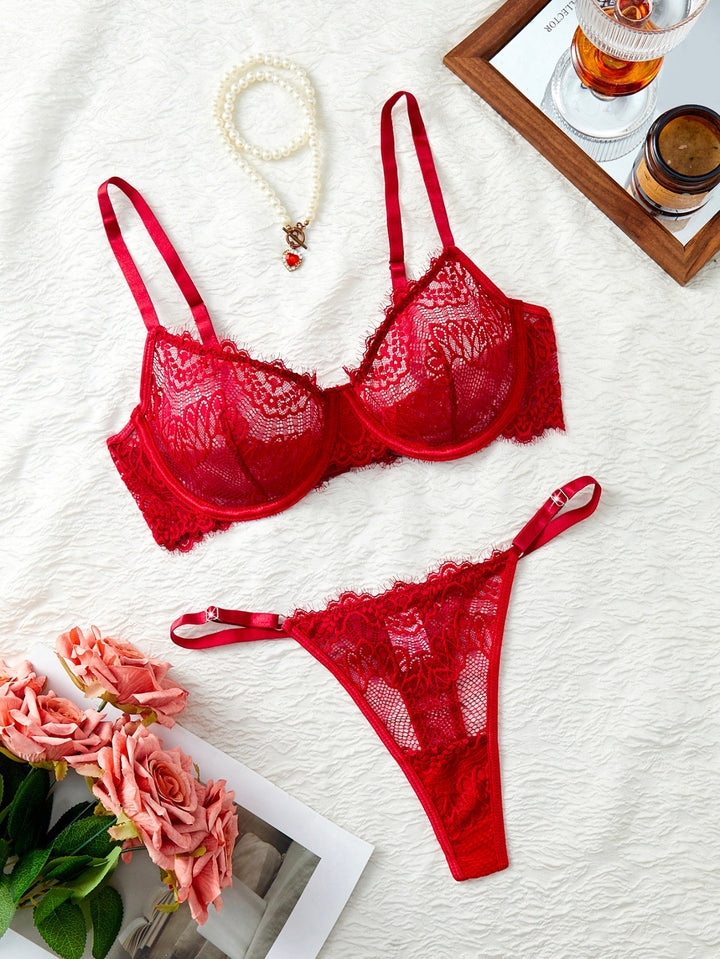 Azaria Floral Lace Bra and Panty Set - Passion HQ