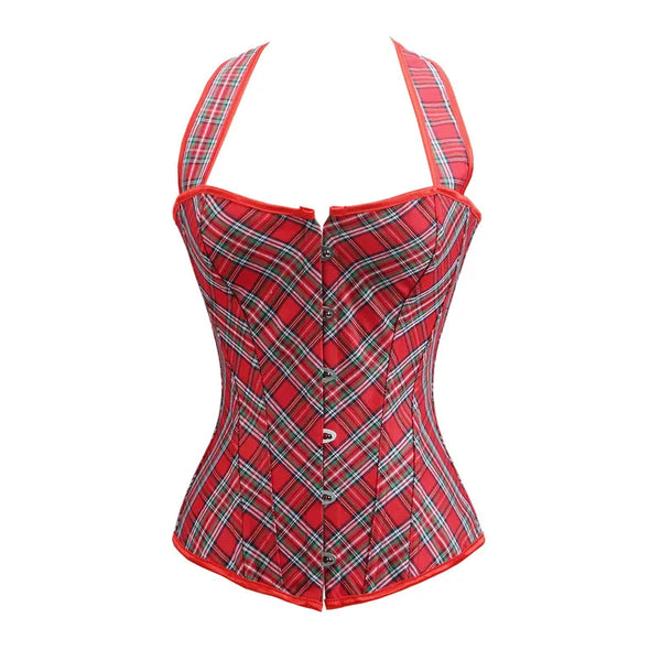 Tamara Plaid goth Halter Corset