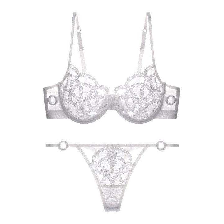 Passion HQ Adeline Thin Lace Push Up Hollow Out  Bra and Panty Set