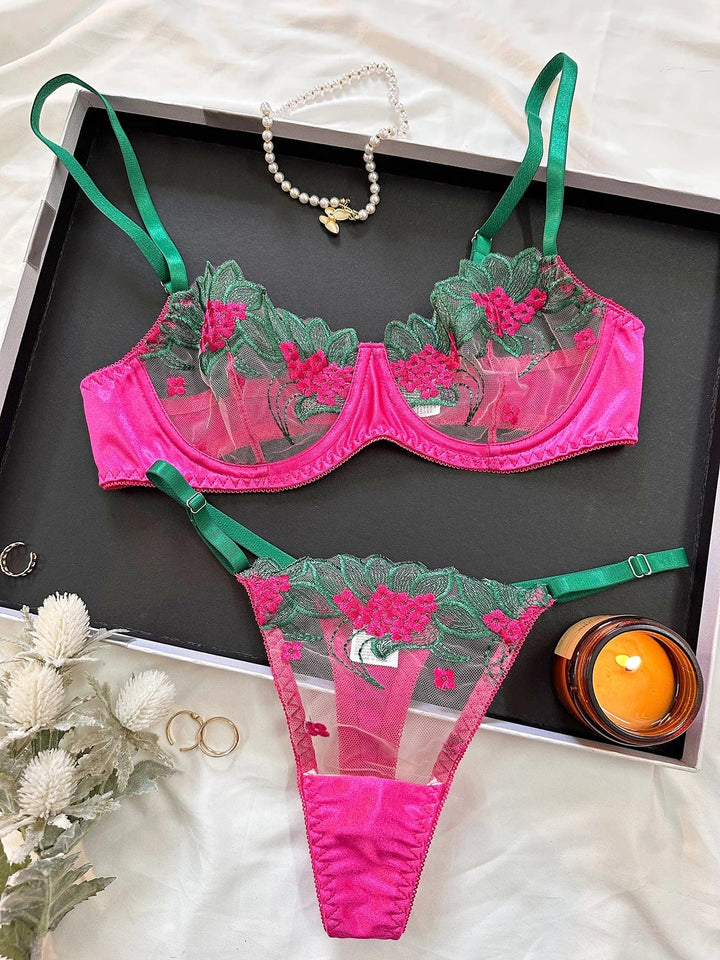 Passion HQ Ariadne Fine Fairy Floral Lace Bra and Panty Set
