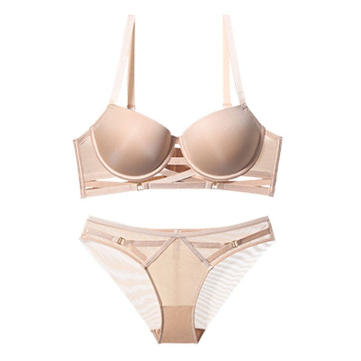 Passion HQ Lee Hollow Out French Push Up Bra and Panty Set