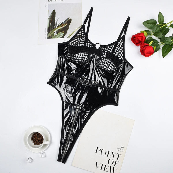 Passion HQ Lingerie Freya Latex Fishnet Bodysuit