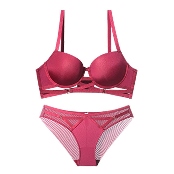 Passion HQ Lingerie Lee Hollow Out French Push Up Bra and Panty Set