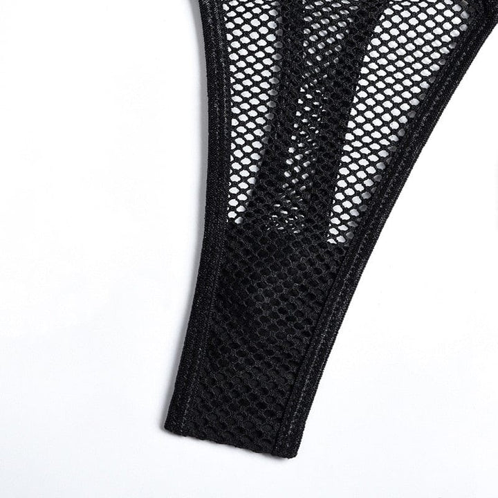 Passion HQ Lingerie Lorraine Transparent Mesh Bandage Erotic Top and Panty