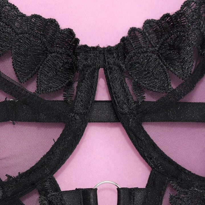 Passion HQ Lingerie Nyla Fancy Embroidery French Bra and Panty Set