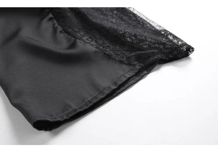 Passion HQ Lyra Faux Silk Lace Sleepwear Set - 3PC