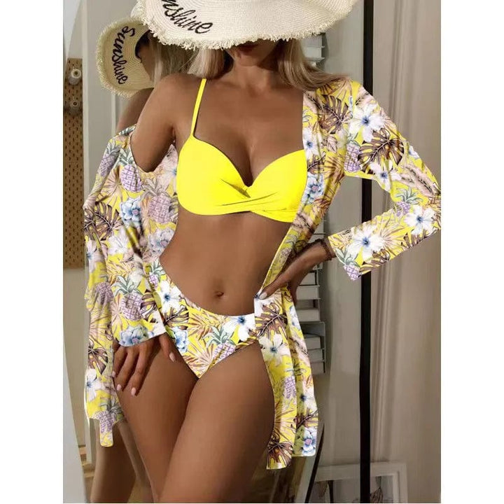 Passion HQ Swimwear Reese Floral Print Bikinis Set with Cover Up