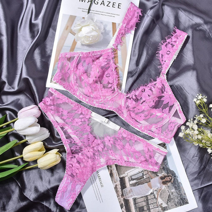 Passion HQ Zaler Fancy Transparent Lace Bra and Panty Set