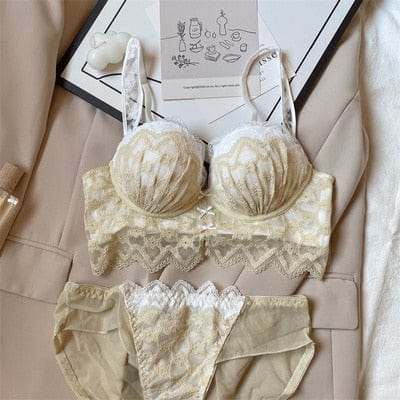 Passion HQ Aniya Lace Wire-Free Bra and Low Waist Panty Set