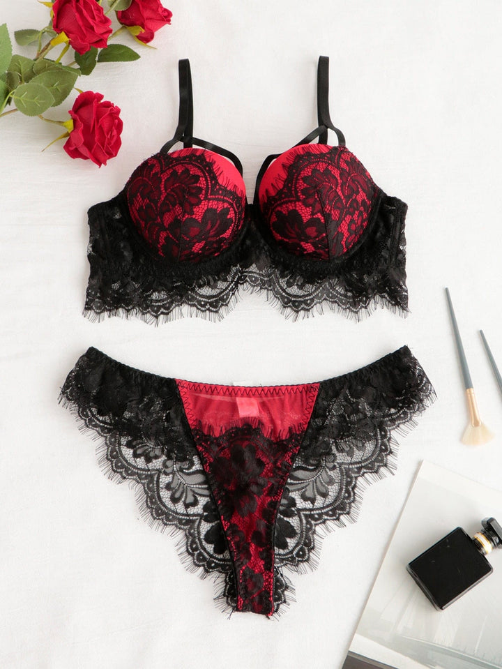 Passion HQ Lingerie Aarya Lace Padded Push Up Bra and Panty Set