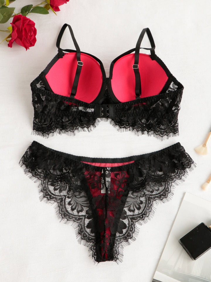 Passion HQ Lingerie Aarya Lace Padded Push Up Bra and Panty Set