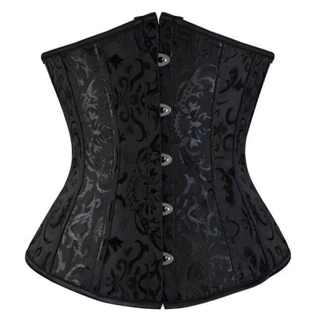 Passion HQ 9427 black / S Adriana Vintage Floral Gothic Underbust Corset Plus Size