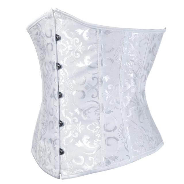 Passion HQ 9427 white / S Adriana Vintage Floral Gothic Underbust Corset Plus Size