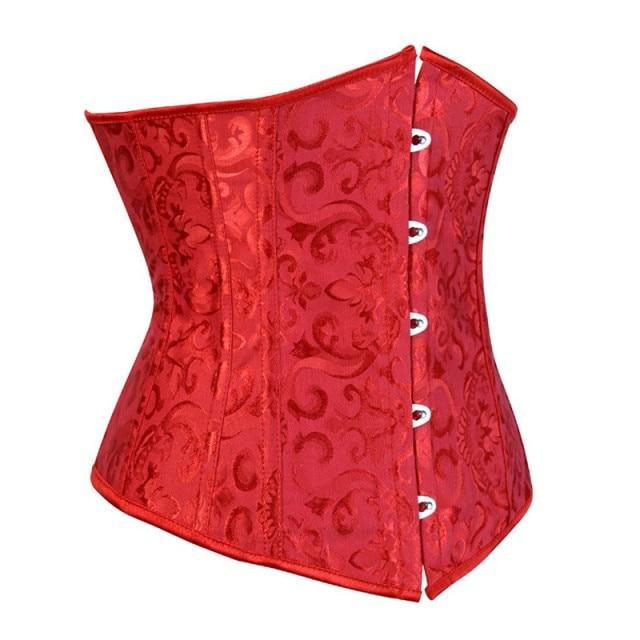 Passion HQ 9427 red / S Adriana Vintage Floral Gothic Underbust Corset Plus Size