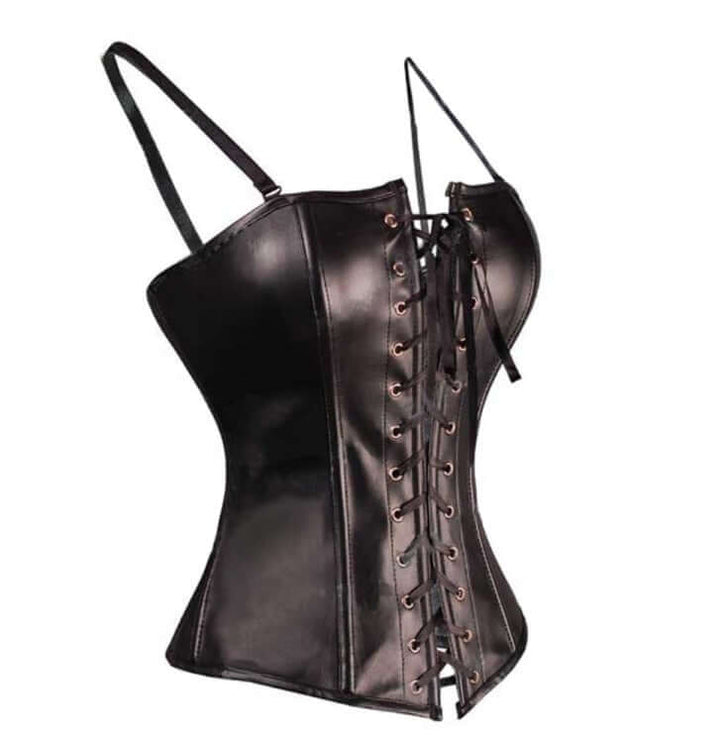 Passion HQ Lingerie Alessandra Vinyl Leather Strapped Bustier Wet Look