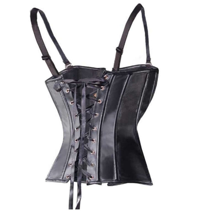 Passion HQ Lingerie Alessandra Vinyl Leather Strapped Bustier Wet Look