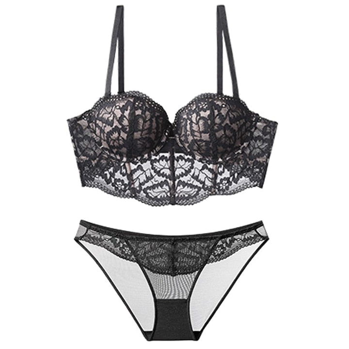 Passion HQ lingerie Azaria Embroidery French Lace Bra and Panty Set