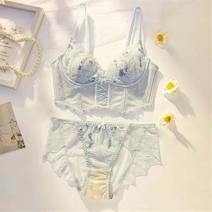 Passion HQ Lingerie Azariah Top French Lace Embroidery Push Up Bra Set