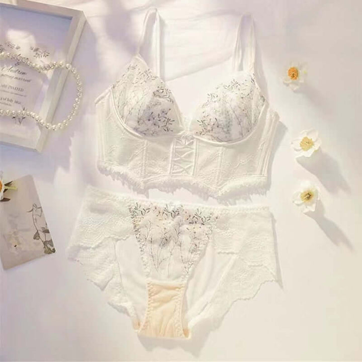 Passion HQ Lingerie Azariah Top French Lace Embroidery Push Up Bra Set