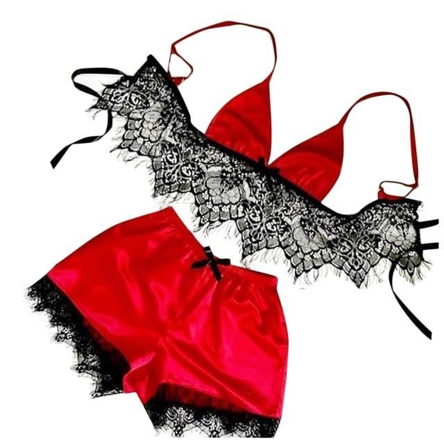 Passion HQ Red / XL Jasmine Strap Lace Cutout Teddy Lingerie