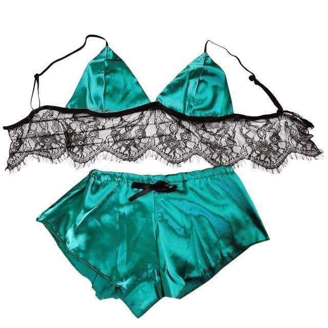 Passion HQ Green / 2xl Jasmine Strap Lace Cutout Teddy Lingerie