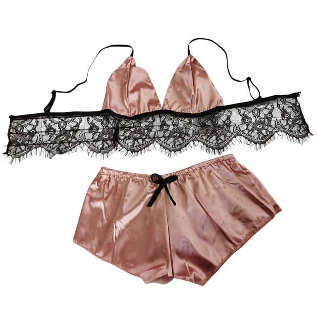 Passion HQ Pink / M Jasmine Strap Lace Cutout Teddy Lingerie