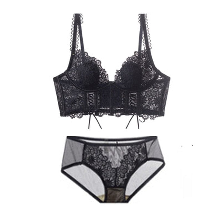 Passion HQ Lingerie Joelle French Lace Thin Push Up Bra and Panty Set