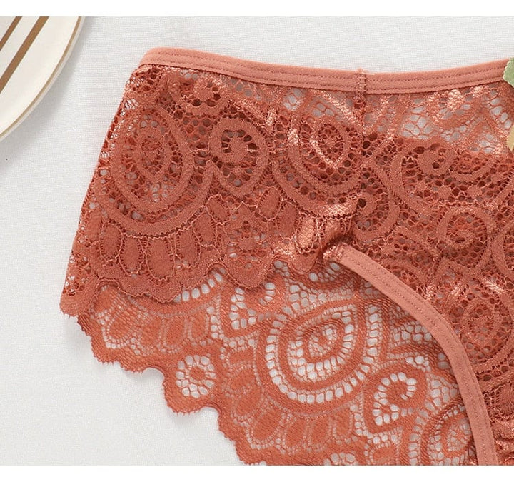 Passion HQ Lingerie Waverly Lace Low-Waist Briefs Hollow Out Panty