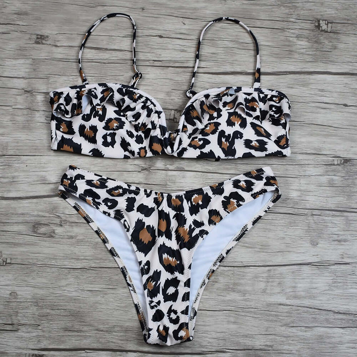 Passion HQ Swimwear Amanda Wire Free Two Piece Leopard Bikini Set